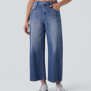 Halara Flex™ High Waisted Pockets Washed Casual Baggy Jeans